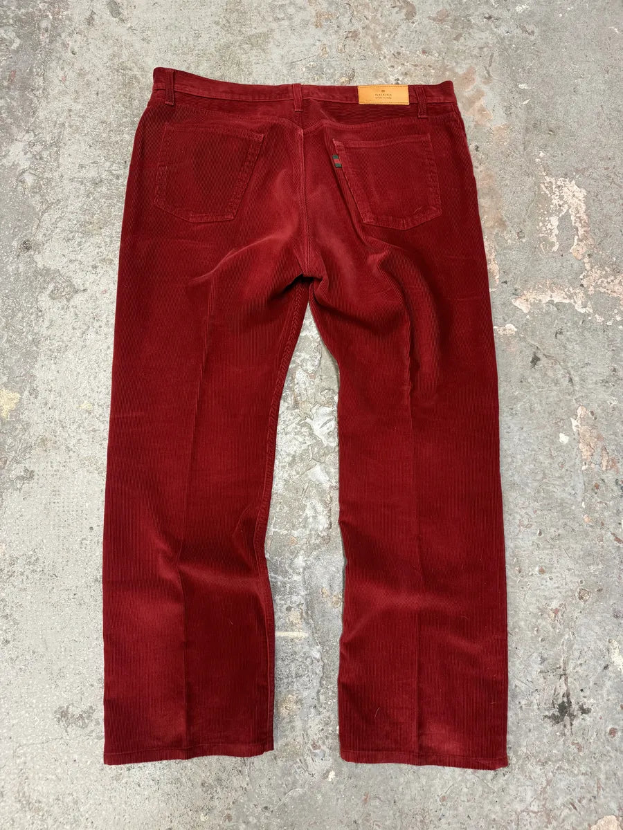 2000s Gucci Red Cozy Large Corduroy Pants zlyiRTh 1