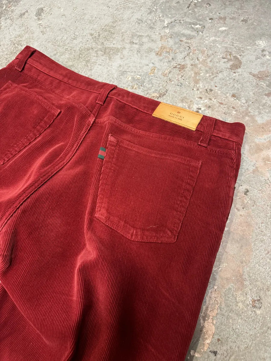 2000s Gucci Red Cozy Large Corduroy Pants zlyiRTh 2