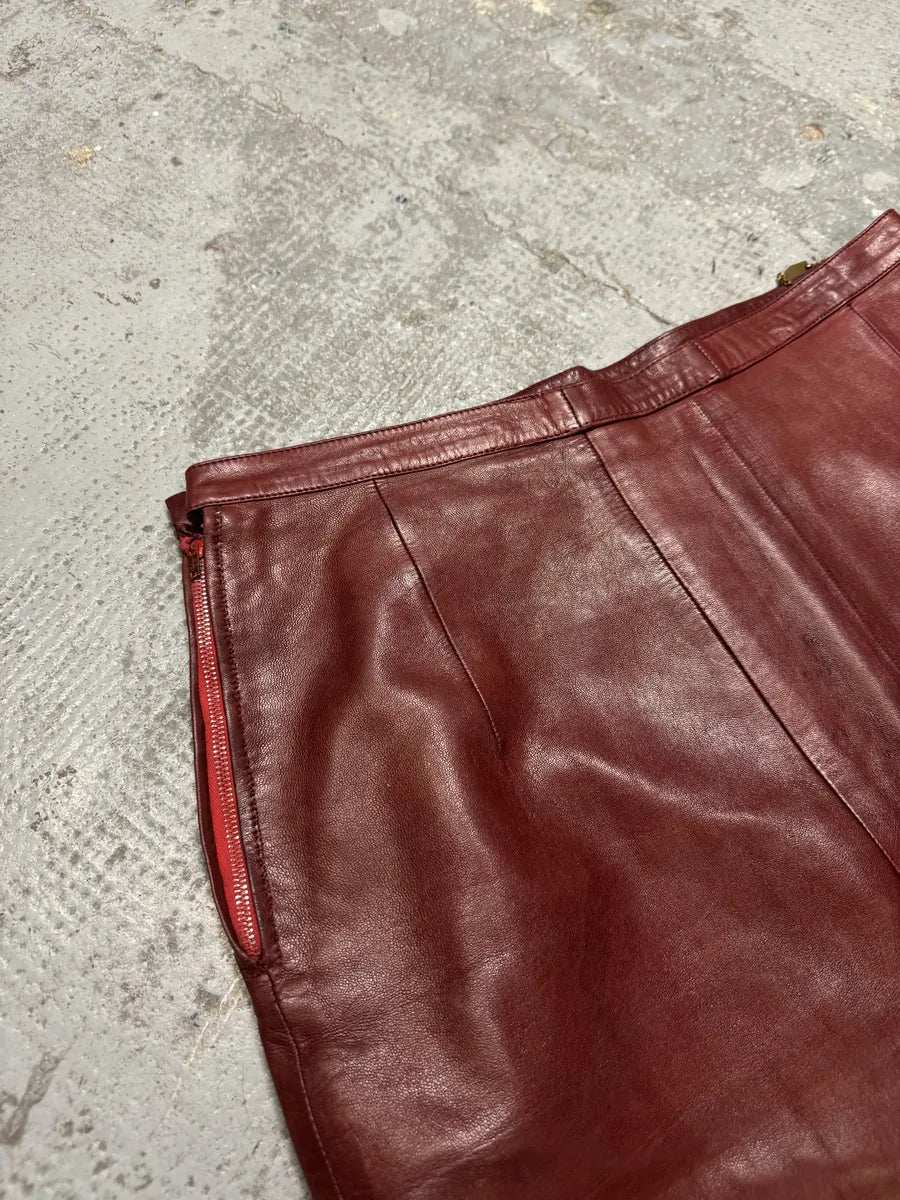 2000s Gucci Red Leather Glamour Skirt HWIGUfR 2