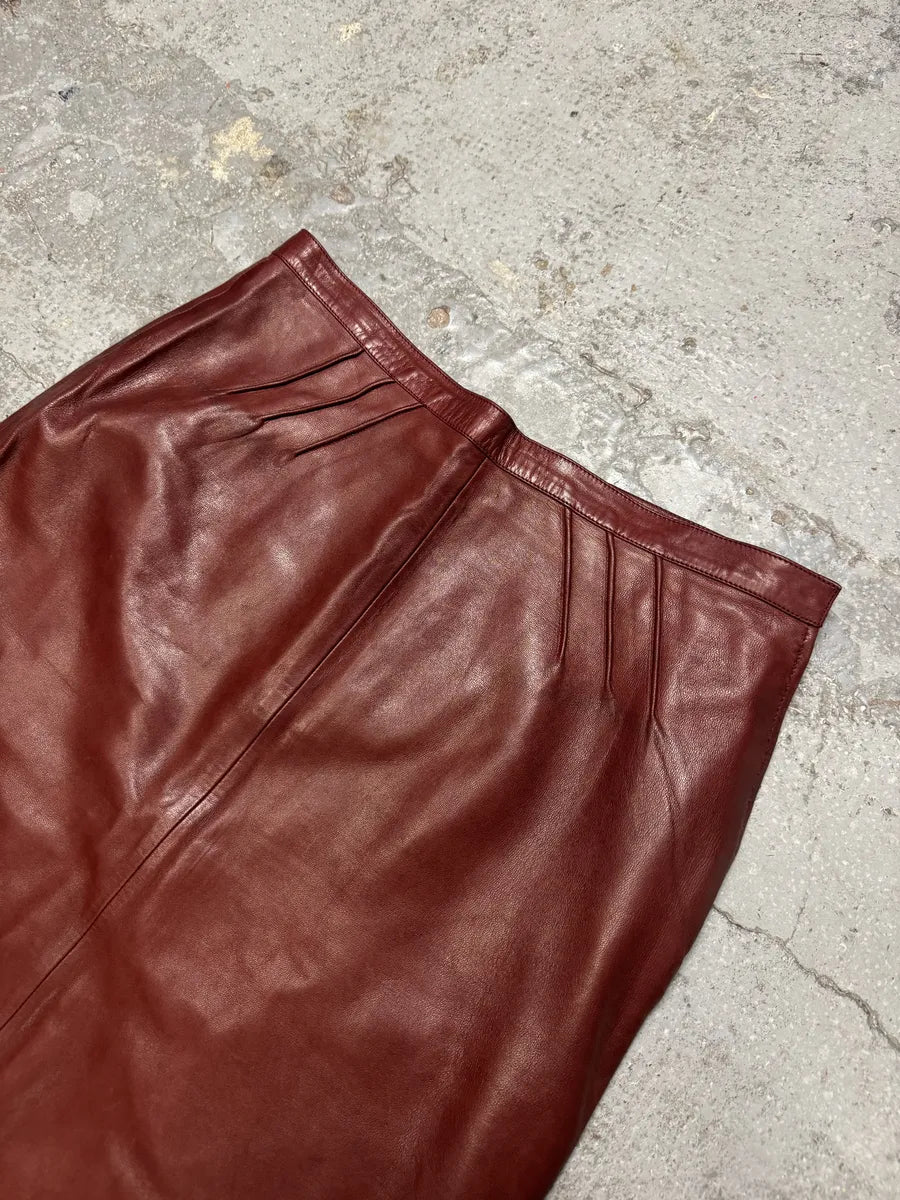 2000s Gucci Red Leather Glamour Skirt HWIGUfR 4