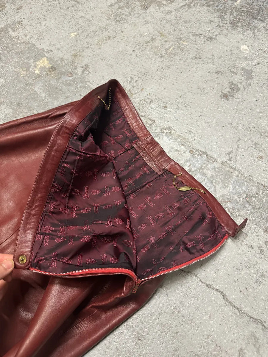 2000s Gucci Red Leather Glamour Skirt HWIGUfR 6