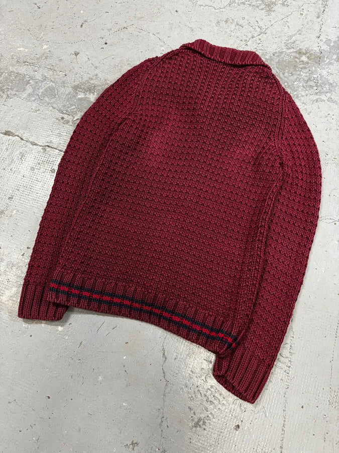 2000s Gucci Red Wool Buttoned Cardigan Sweater uyLETIQ 5