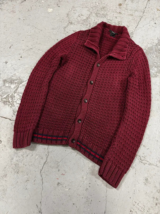 2000s Gucci Red Wool Buttoned Cardigan Sweater uyLETIQ 2