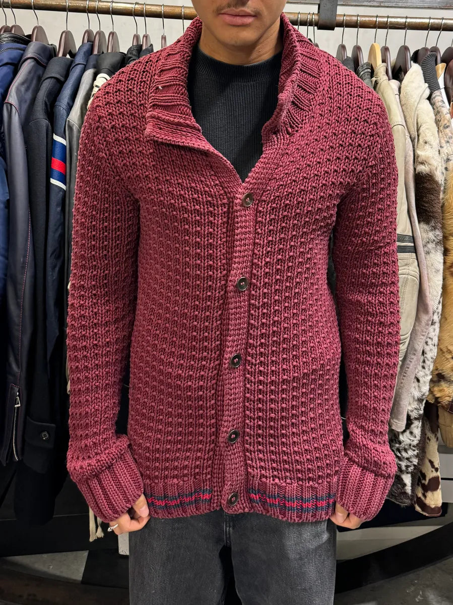 2000s Gucci Red Wool Buttoned Cardigan Sweater uyLETIQ 1