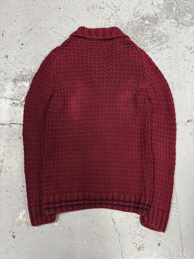 2000s Gucci Red Wool Buttoned Cardigan Sweater uyLETIQ 3