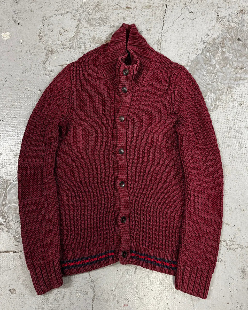 2000s Gucci Red Wool Buttoned Cardigan Sweater uyLETIQ 0