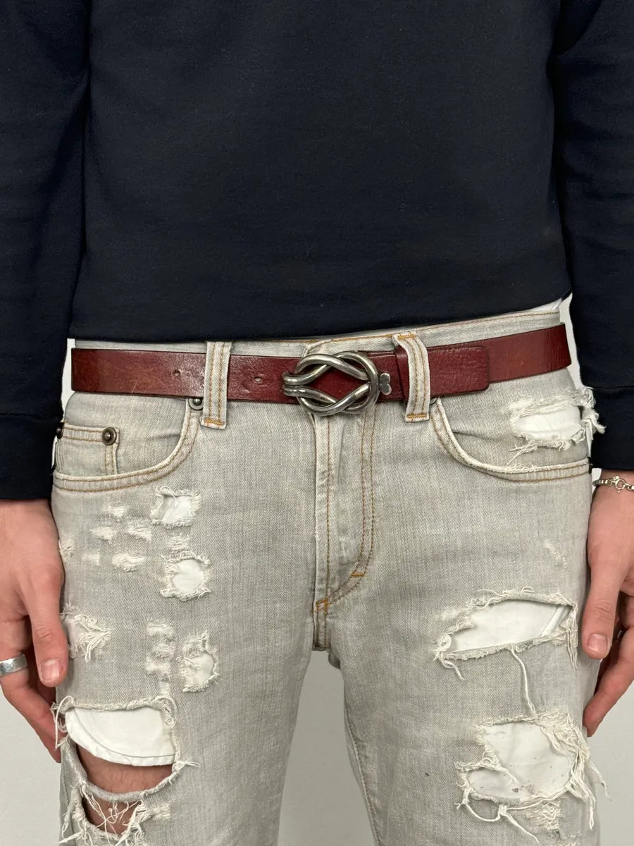 2000s Gucci Signature Brown Leather Belt KIbFyPj 0