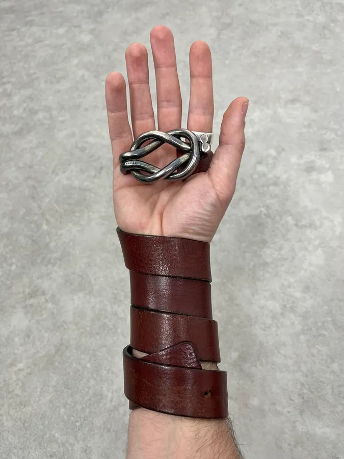 2000s Gucci Signature Brown Leather Belt KIbFyPj 1