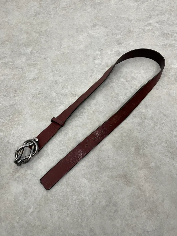 2000s Gucci Signature Brown Leather Belt KIbFyPj 2