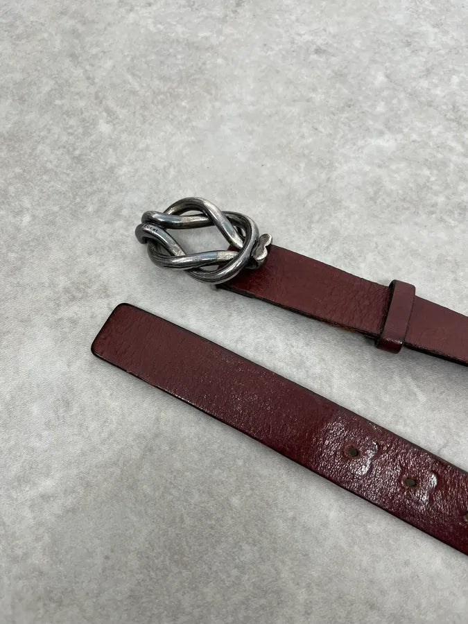 2000s Gucci Signature Brown Leather Belt KIbFyPj 3