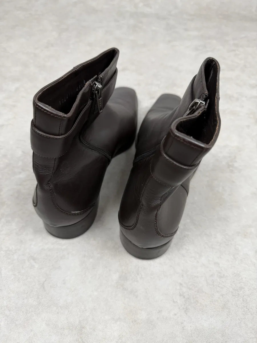 2000s Gucci Signature Brown Leather Boots rtNoGnH 6