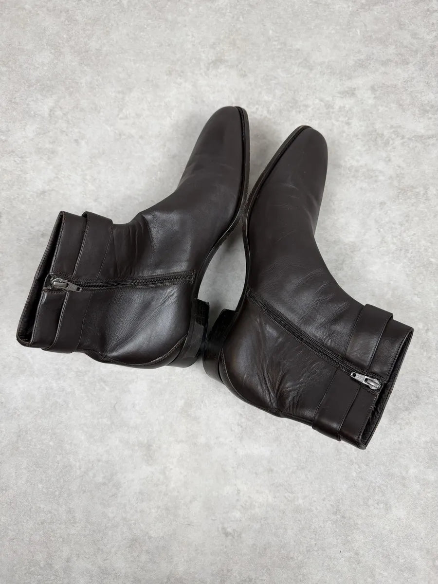 2000s Gucci Signature Brown Leather Boots rtNoGnH 7