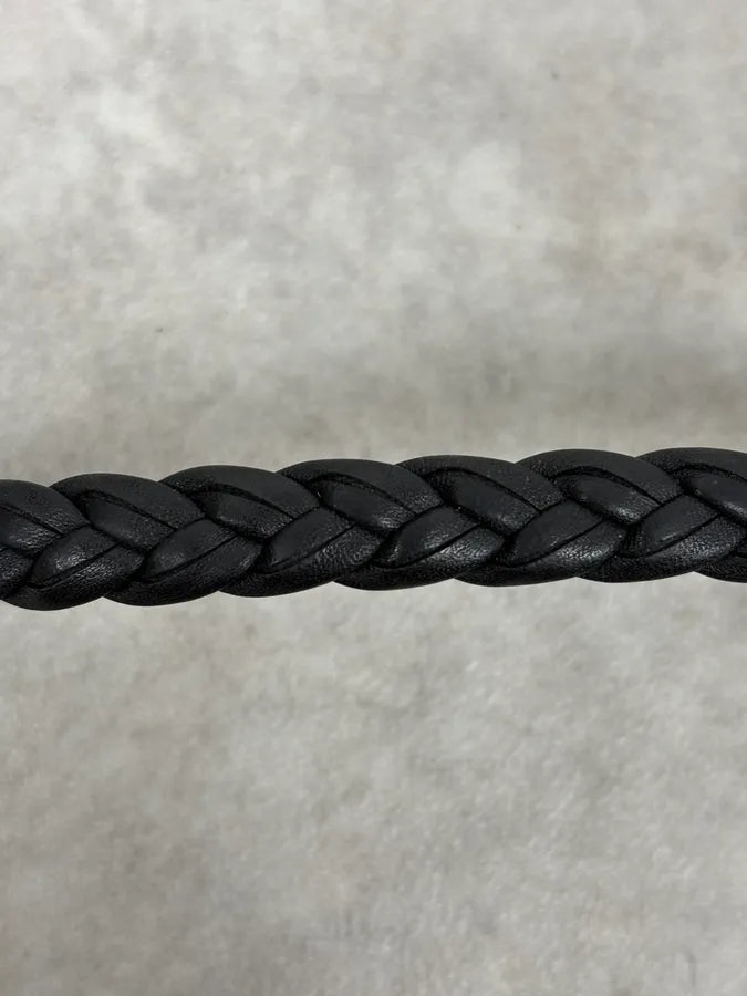 2000s Gucci Silver & Leather Woven Bracelet TgcOcIv 5