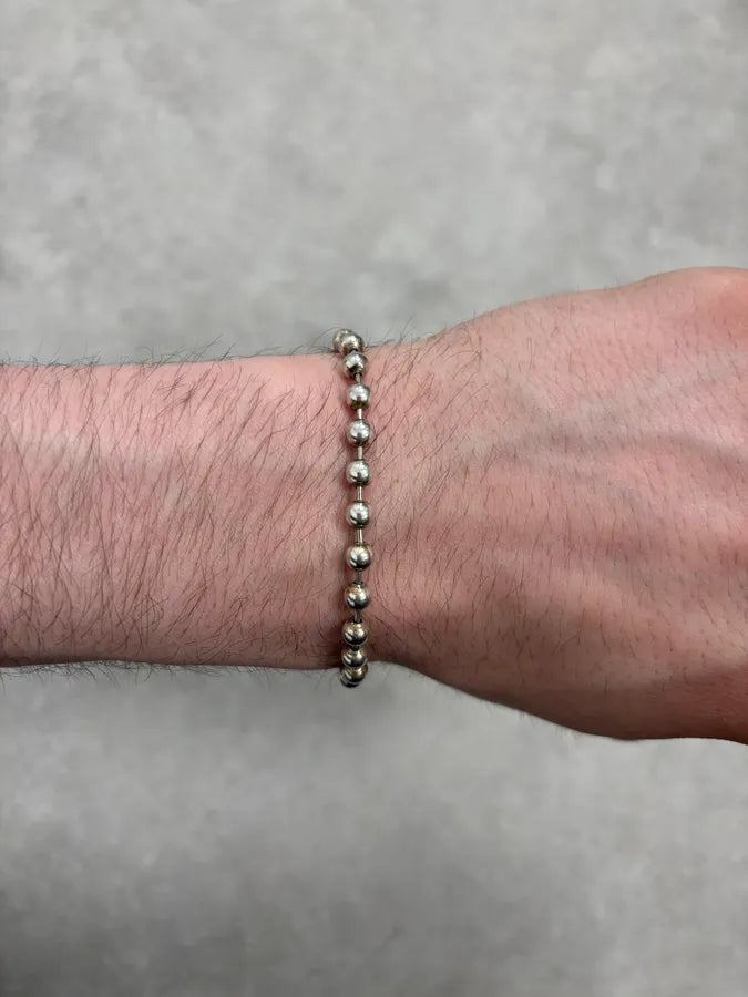 2000s Gucci Silver Beaded Anchor Chain Bracelet NmVuyaS 4