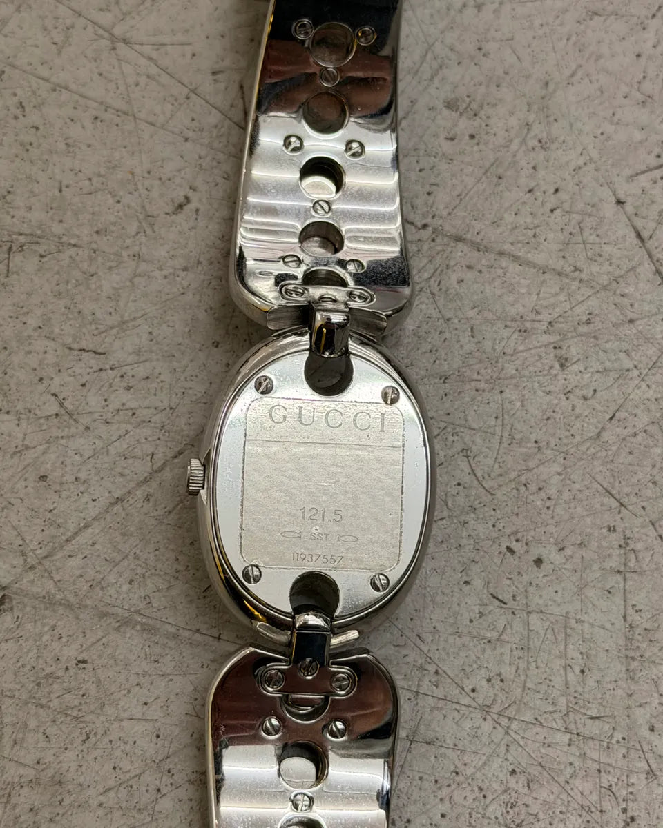 2000s Gucci Silver Stainless Steel Chain Link Watch XRWYyef 10