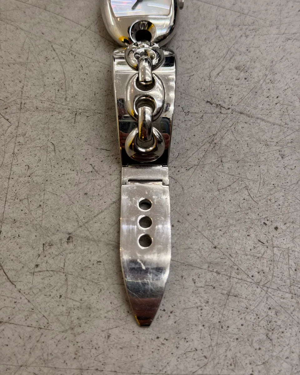 2000s Gucci Silver Stainless Steel Chain Link Watch XRWYyef 11