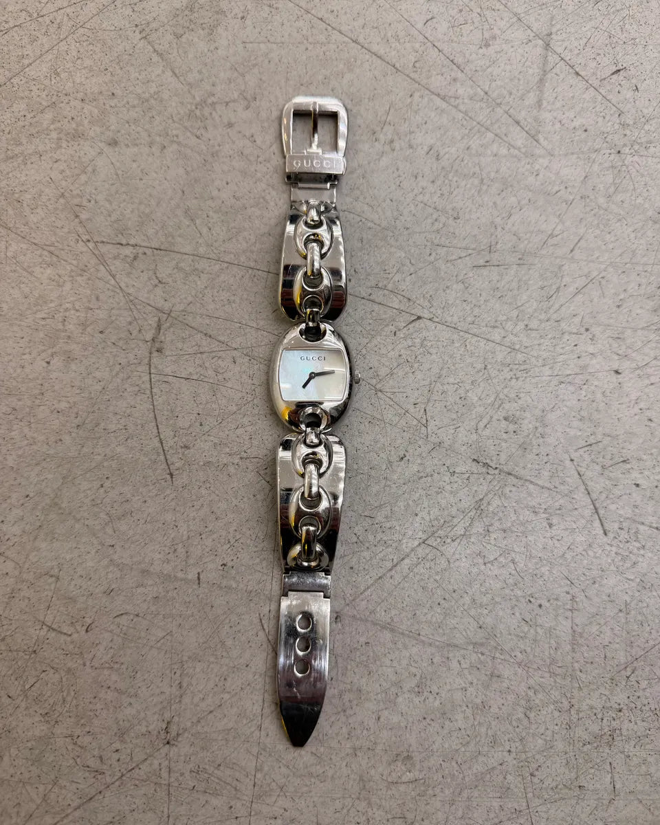 2000s Gucci Silver Stainless Steel Chain Link Watch XRWYyef 4