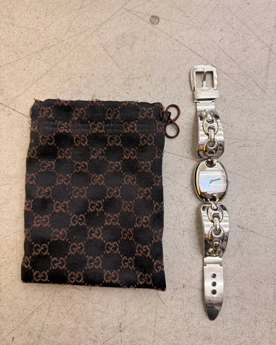 2000s Gucci Silver Stainless Steel Chain Link Watch XRWYyef 6
