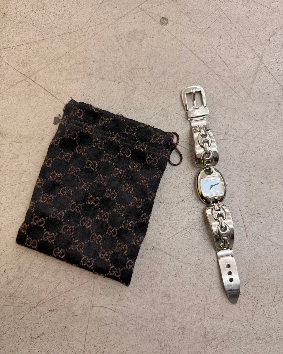 2000s Gucci Silver Stainless Steel Chain Link Watch XRWYyef 8