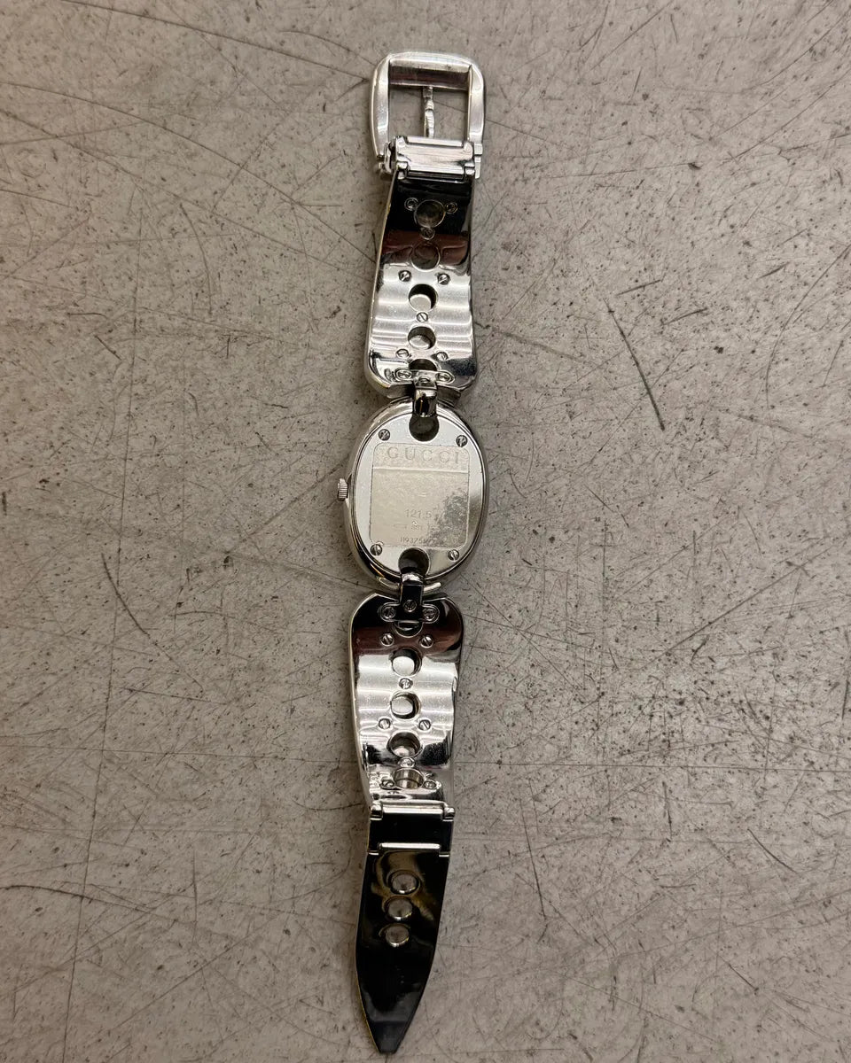 2000s Gucci Silver Stainless Steel Chain Link Watch XRWYyef 9