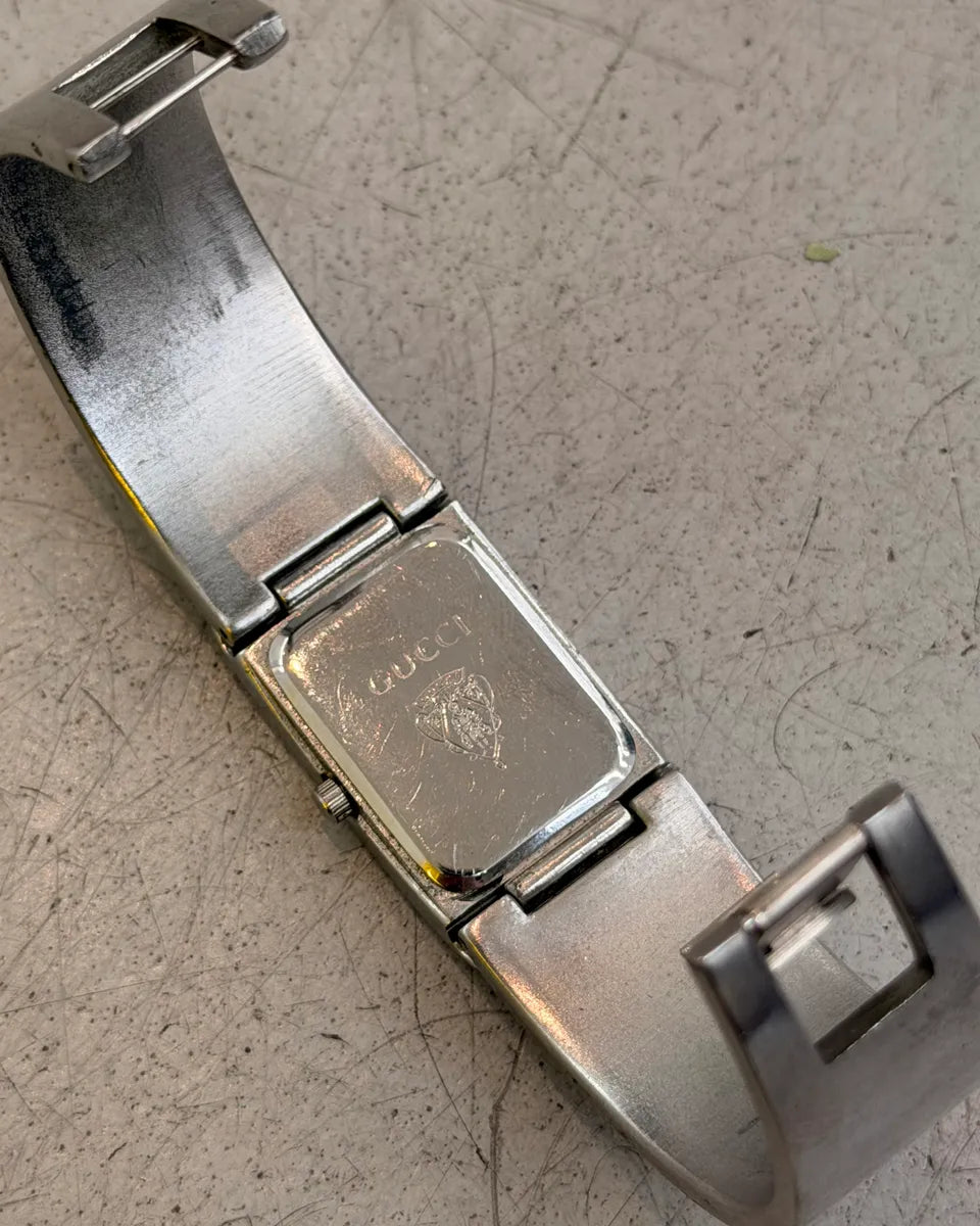 2000s Gucci Silver Stainless Steel Logo Watch QxOOgun 4