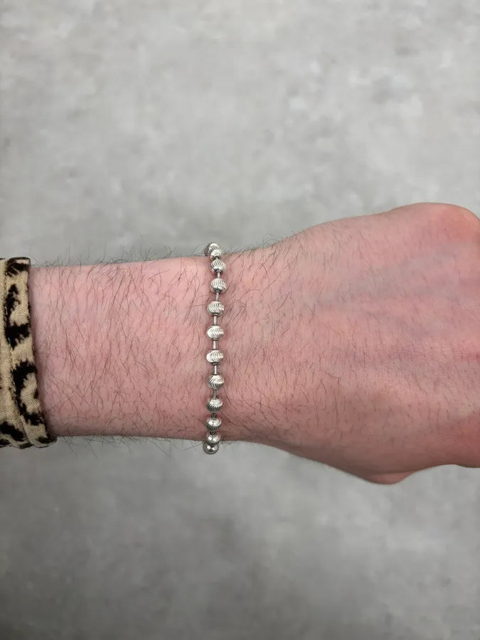 2000s Gucci Silver Textured Beaded Bracelet adgGkfT 3