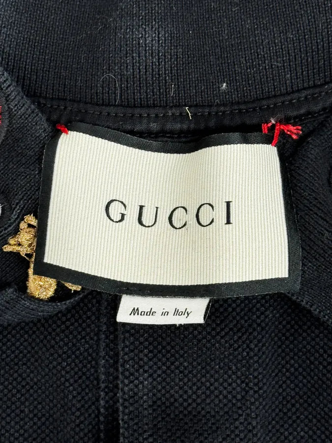 Gucci Black Snake Polo Shirt DQLRNrU 9