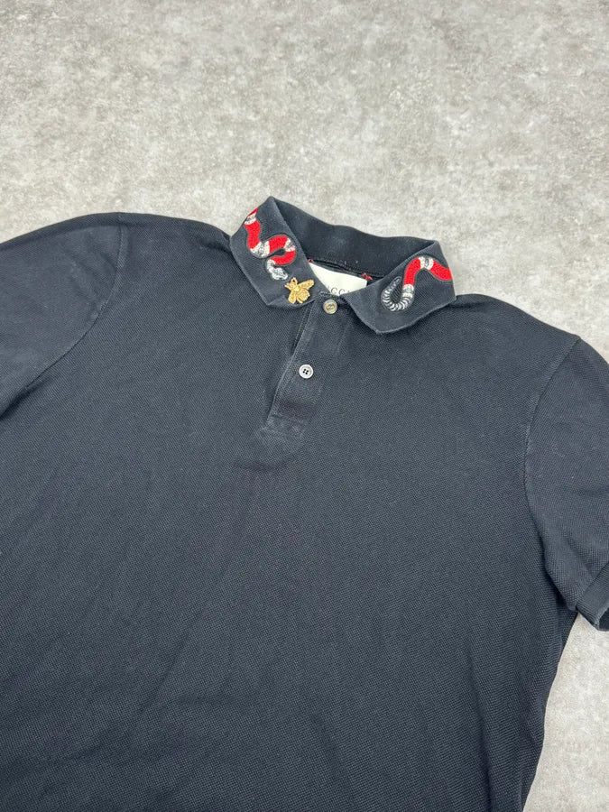 Gucci Black Snake Polo Shirt DQLRNrU 4