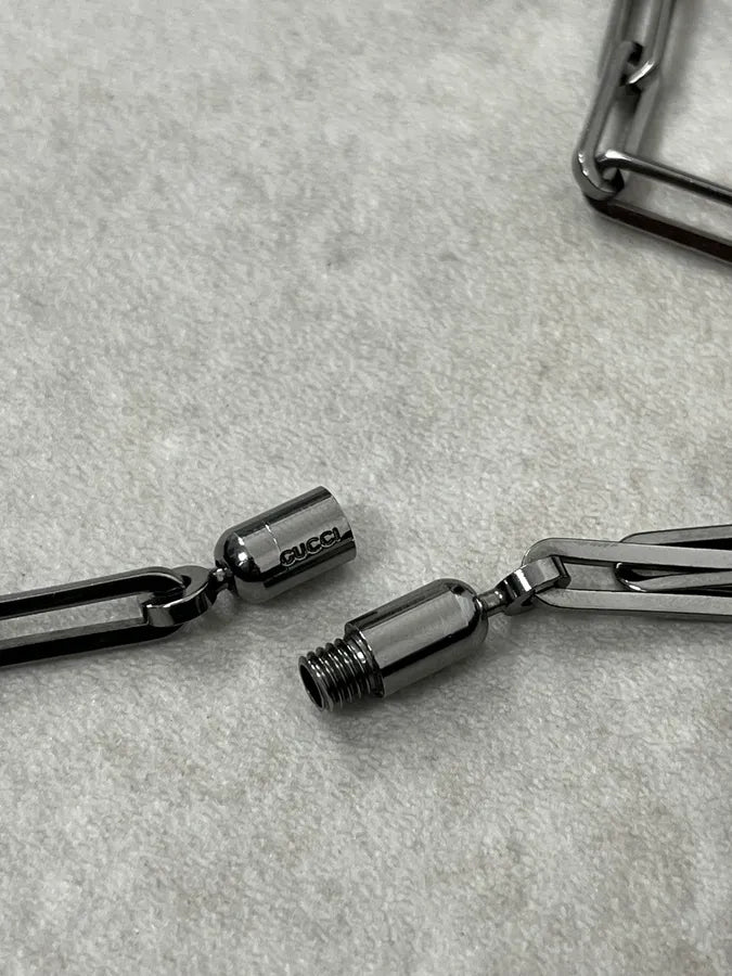 2000s Gucci Steel Chain Link Necklace JmHDuBk 5