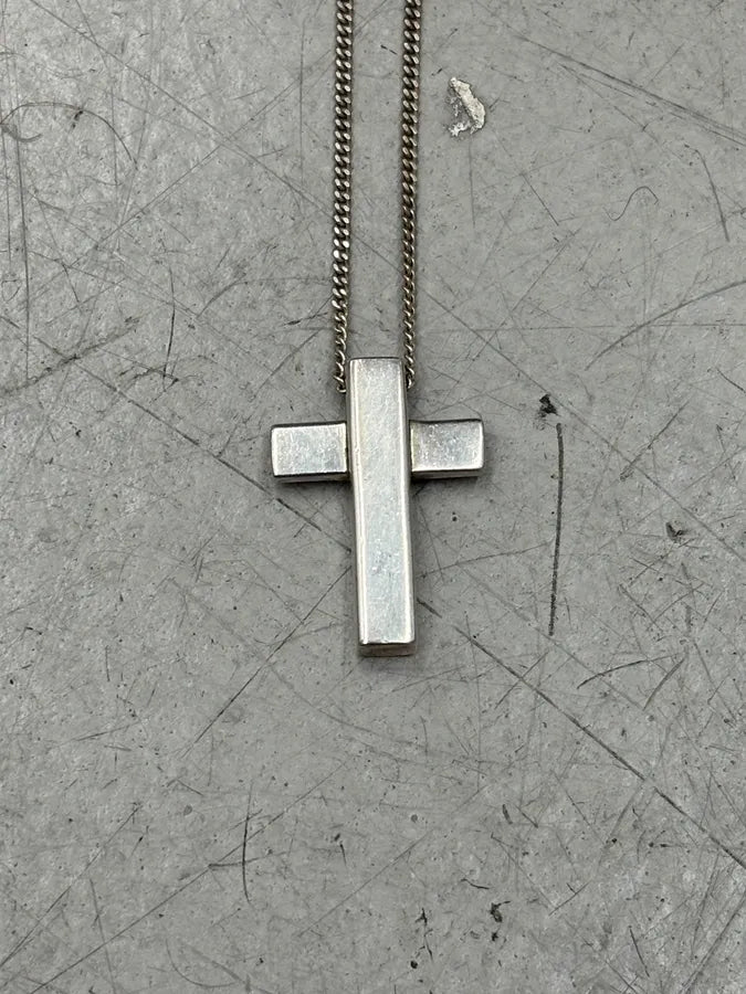 2000s Gucci Sterling Silver Cross Necklace by Tom Ford IxFswWH 5