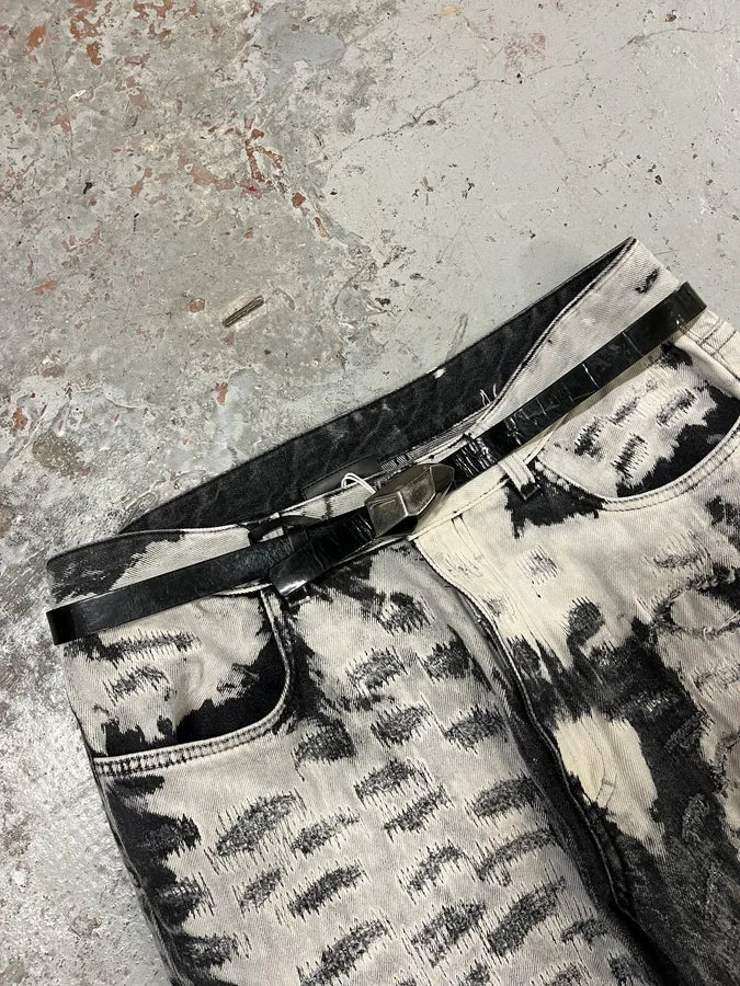 2000s Gucci Stone Buckle Black Leather Belt AEbjVHV 1