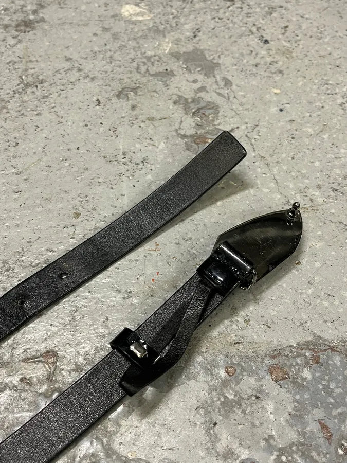 2000s Gucci Stone Buckle Black Leather Belt AEbjVHV 4