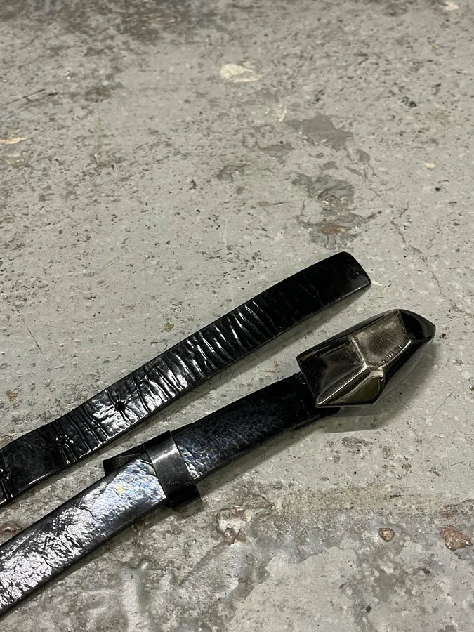 2000s Gucci Stone Buckle Black Leather Belt AEbjVHV 3