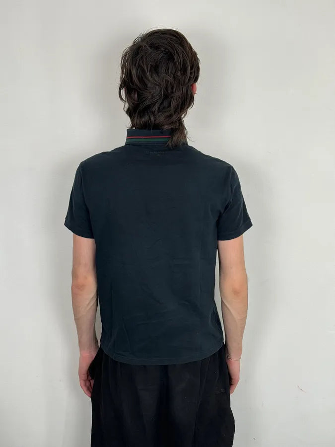 2010s Gucci Striped Collar Navy Polo Shirt MegUNZj 2