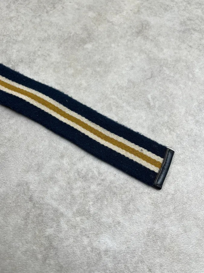 2000s Gucci Stripes Blue & Yellow Canvas Belt HLRTCcy 6