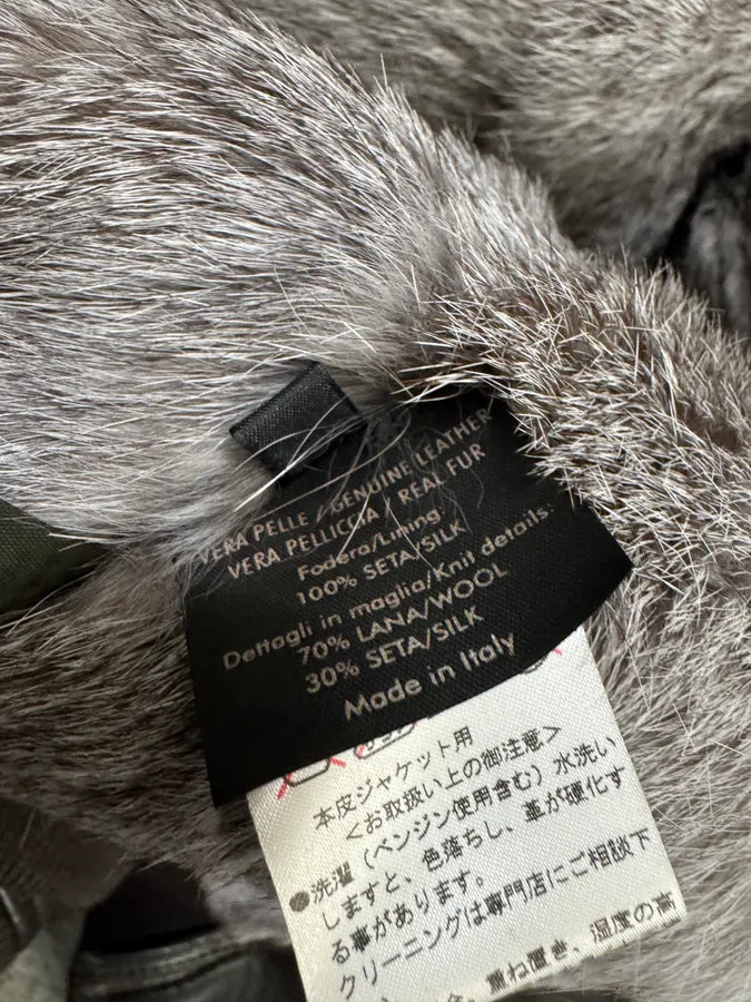 2000s Gucci Tom Ford Rabbit Fur Brown Leather Jacket (M) jdurUHG 6