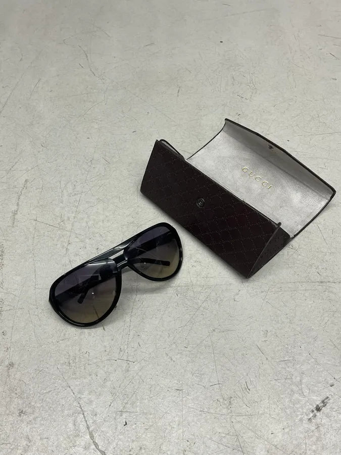 2000s Gucci Black Aviator Sunglasses MiwpAuT 0