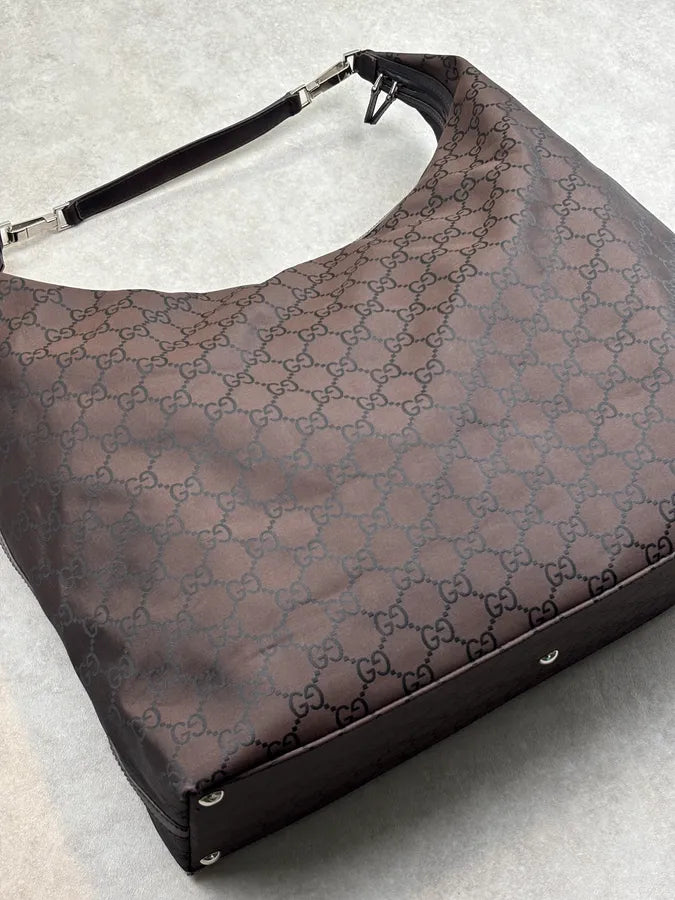 2000s Gucci Vintage GG Monogram Sheer Mesh Hobo Bag by Tom Ford aRkTEei 12