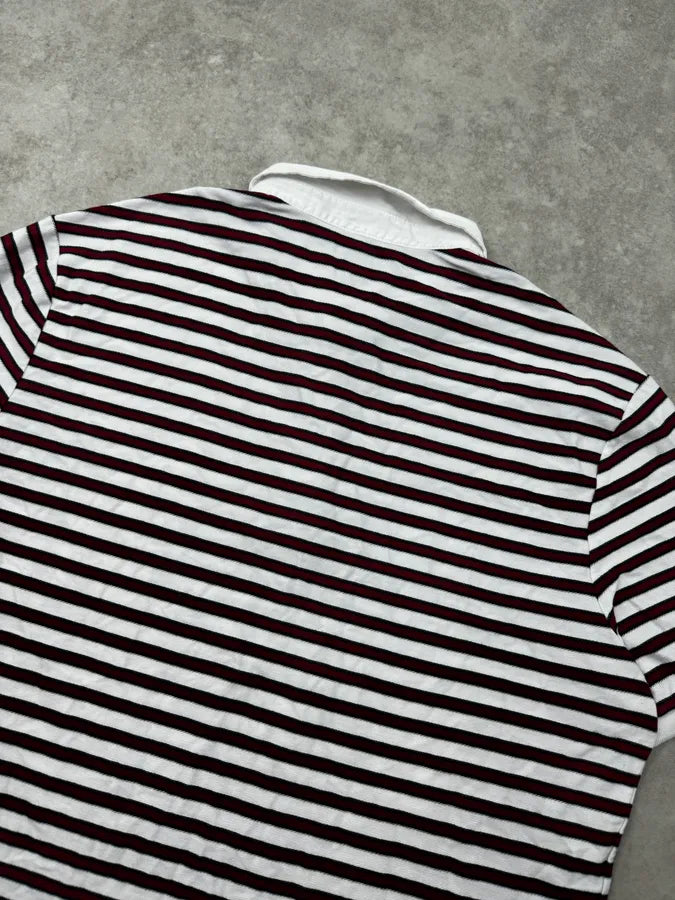 SS2008 Gucci White & Bordeaux Striped Polo by Frida Giannini pbUAbrF 5