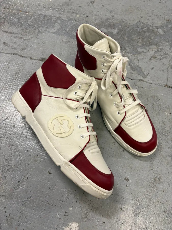 2000s Gucci White & Red High G Sneakers wPoGbxP 4