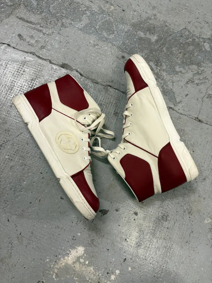 2000s Gucci White & Red High G Sneakers wPoGbxP 5