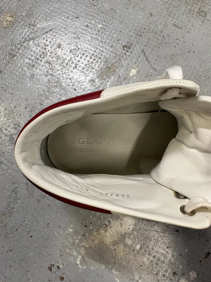 2000s Gucci White & Red High G Sneakers wPoGbxP 8