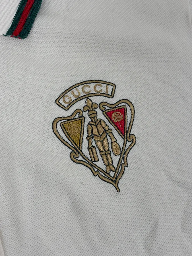 2000s Gucci White Embroidered Logo Polo QcebuNY 6