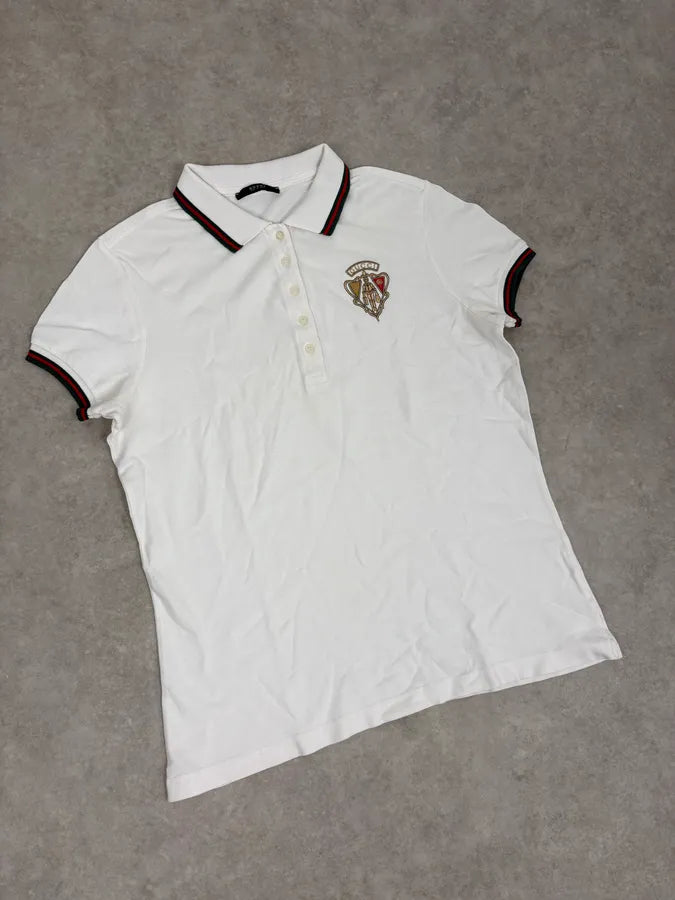 2000s Gucci White Embroidered Logo Polo QcebuNY 3