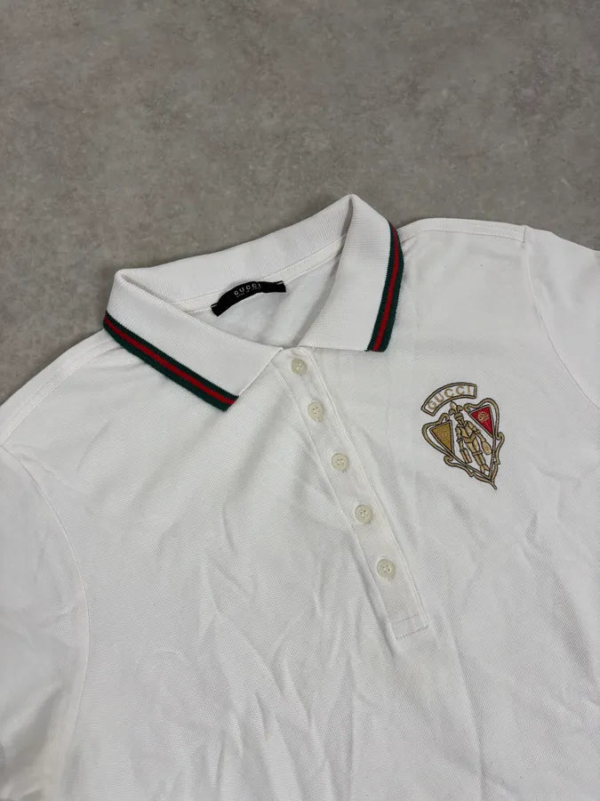 2000s Gucci White Embroidered Logo Polo QcebuNY 4