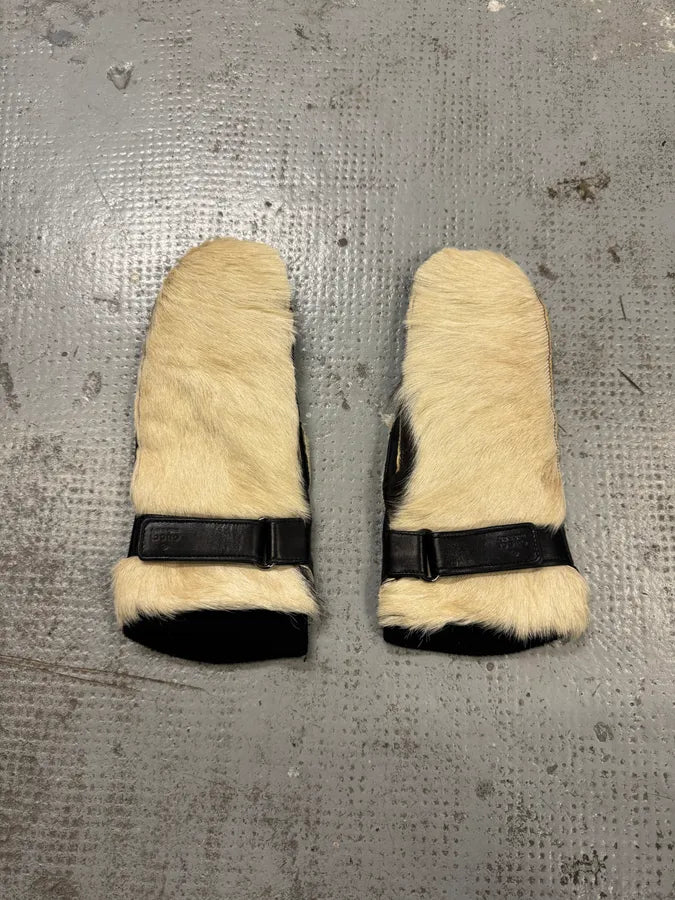 2000s Gucci White Fur Leather Gloves NIuYpGq 2