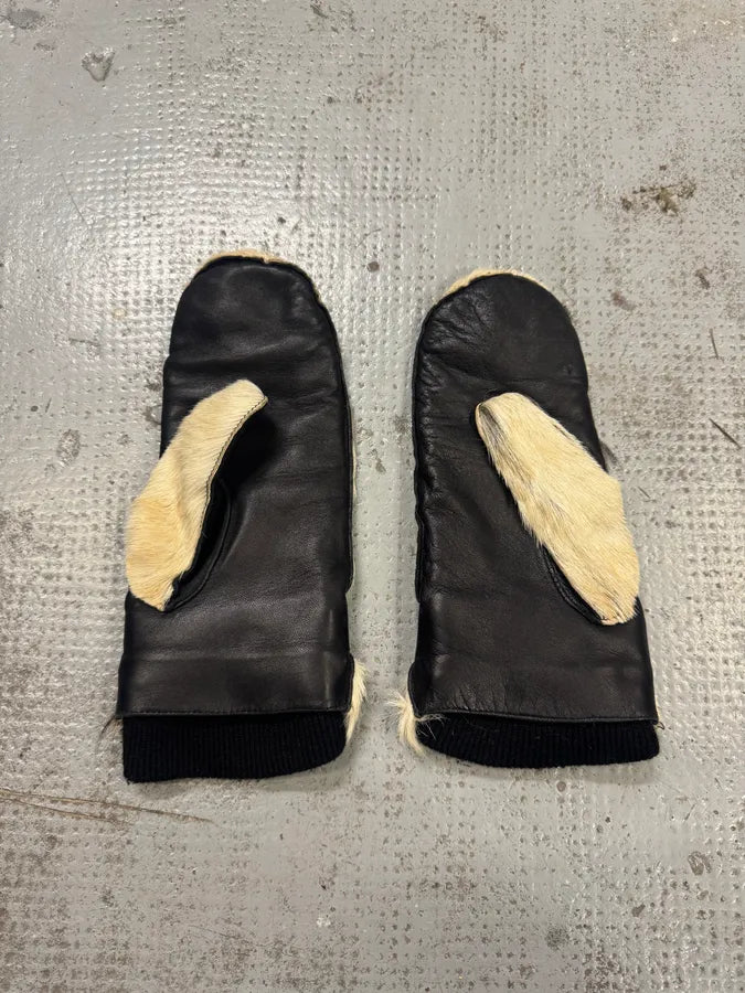 2000s Gucci White Fur Leather Gloves NIuYpGq 3