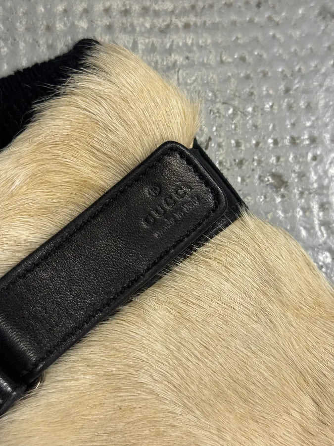 2000s Gucci White Fur Leather Gloves NIuYpGq 4