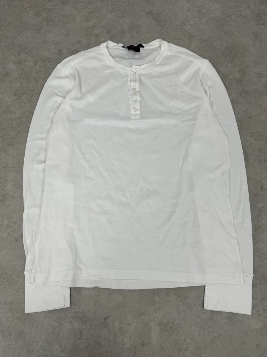 2000s Gucci White Henley Longsleeves JpaVdEf 0