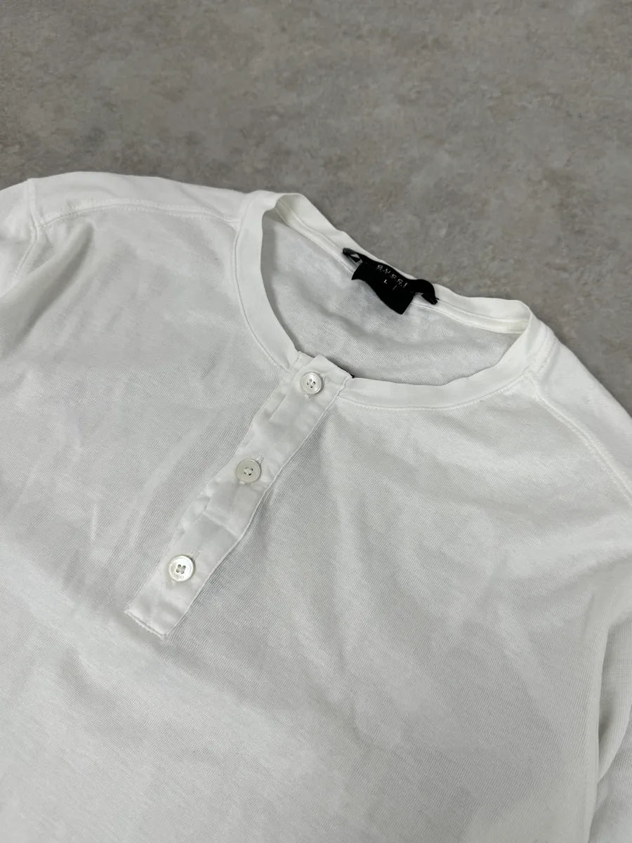 2000s Gucci White Henley Longsleeves JpaVdEf 4
